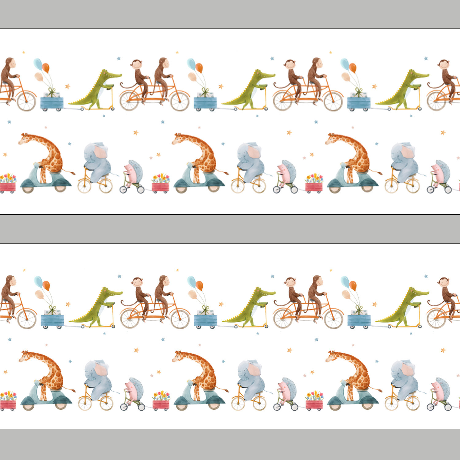 Behangrand kinderkamer dieren Polonaise – Zelfklevend