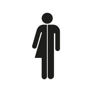 Gender neutrale wc sticker man en vrouw