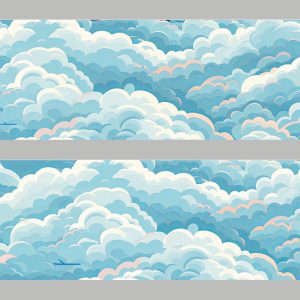 Zelfklevende behangrand wolken